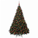 VidaXL Sztuczna choinka, ciemnozielona, z bombkami 240 cm 300 LED