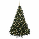 VidaXL Sztuczna choinka, ciemnozielona, z bombkami 240 cm 300 LED