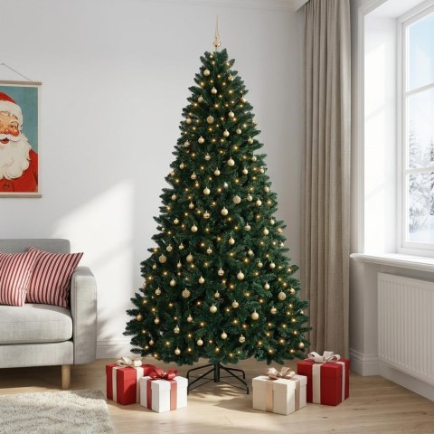 VidaXL Sztuczna choinka, ciemnozielona, z bombkami 270 cm 600 LED