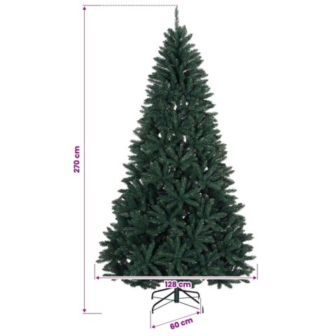 VidaXL Sztuczna choinka, ciemnozielona, z bombkami 270 cm 600 LED
