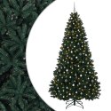 VidaXL Sztuczna choinka, ciemnozielona, z bombkami 300 cm 600 LED