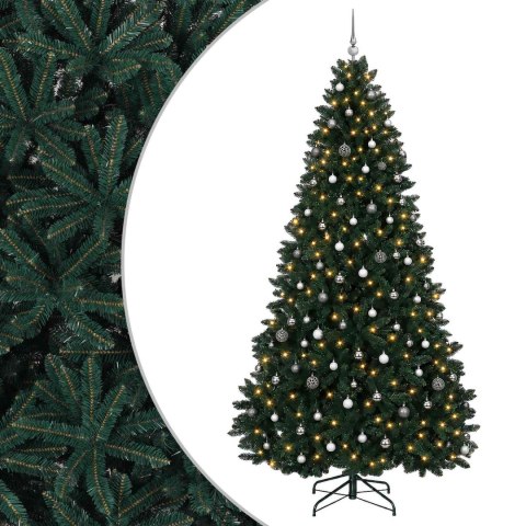 VidaXL Sztuczna choinka, ciemnozielona, z bombkami 300 cm 600 LED