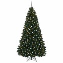 VidaXL Sztuczna choinka, ciemnozielona, z bombkami 300 cm 600 LED