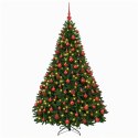 VidaXL Sztuczna choinka, średniozielona, z bombkami 180 cm 300 LED