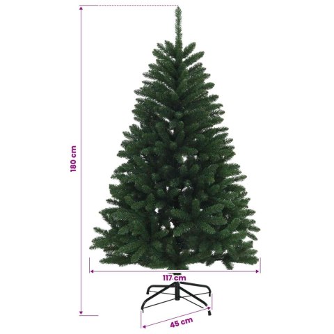 VidaXL Sztuczna choinka, średniozielona, z bombkami 180 cm 300 LED