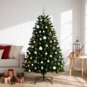 VidaXL Sztuczna choinka, średniozielona, z bombkami 180 cm 300 LED
