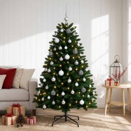 VidaXL Sztuczna choinka, średniozielona, z bombkami 180 cm 300 LED