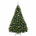 VidaXL Sztuczna choinka, średniozielona, z bombkami 180 cm 300 LED