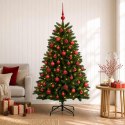 VidaXL Sztuczna choinka, średniozielona, z bombkami 180 cm 300 LED