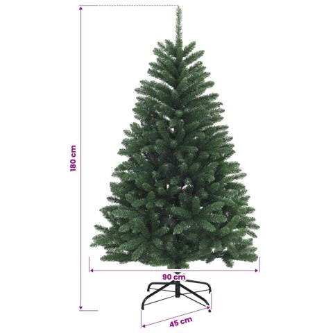 VidaXL Sztuczna choinka, średniozielona, z bombkami 180 cm 300 LED