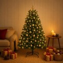 VidaXL Sztuczna choinka, średniozielona, z bombkami 180 cm 300 LED