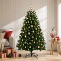 VidaXL Sztuczna choinka, średniozielona, z bombkami 180 cm 300 LED