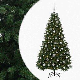 VidaXL Sztuczna choinka, średniozielona, z bombkami 180 cm 300 LED