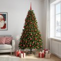 VidaXL Sztuczna choinka, średniozielona, z bombkami 210 cm 300 LED