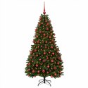VidaXL Sztuczna choinka, średniozielona, z bombkami 210 cm 300 LED