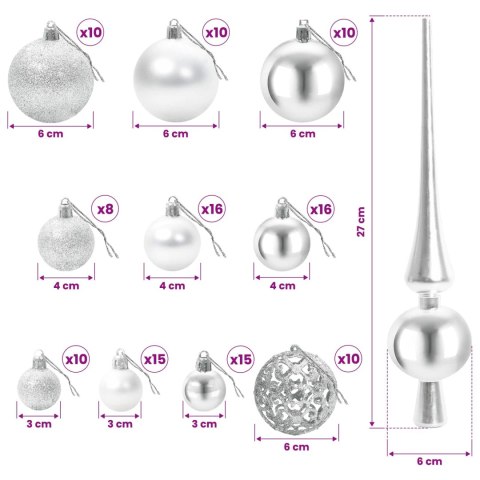 VidaXL Sztuczna choinka, średniozielona, z bombkami 210 cm 300 LED
