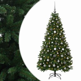 VidaXL Sztuczna choinka, średniozielona, z bombkami 240 cm 300 LED