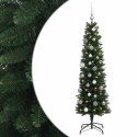 VidaXL Sztuczna choinka typu slim z bombkami 120 cm 150 LED
