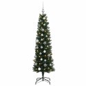 VidaXL Sztuczna choinka typu slim z bombkami 150 cm 150 LED
