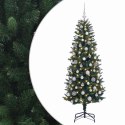VidaXL Sztuczna choinka z bombkami 180 cm 300 LED Ciepła biel PE i PVC