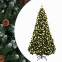 VidaXL Sztuczna choinka z bombkami 180 cm 300 LED Ciepła biel