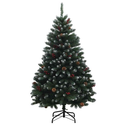 VidaXL Sztuczna choinka z bombkami 180 cm 300 LED Ciepła biel