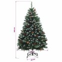 VidaXL Sztuczna choinka z bombkami 180 cm 300 LED Ciepła biel