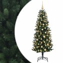 VidaXL Sztuczna choinka z bombkami 210 cm 300 LED Ciepła biel PE i PVC