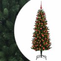 VidaXL Sztuczna choinka z bombkami 210 cm 300 LED Ciepła biel PE i PVC