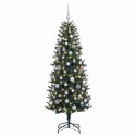 VidaXL Sztuczna choinka z bombkami 210 cm 300 LED Ciepła biel PE i PVC