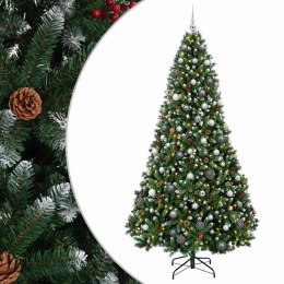 VidaXL Sztuczna choinka z bombkami 210 cm 300 LED Ciepła biel