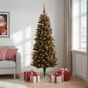 VidaXL Sztuczna choinka z bombkami 240 cm 300 LED Ciepła biel PE i PVC