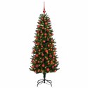 VidaXL Sztuczna choinka z bombkami 240 cm 300 LED Ciepła biel PE i PVC