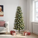 VidaXL Sztuczna choinka z bombkami 240 cm 300 LED Ciepła biel PE i PVC