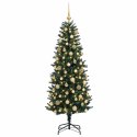 VidaXL Sztuczna choinka z bombkami 240 cm 300 LED Ciepła biel PE i PVC