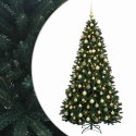 VidaXL Sztuczna choinka z bombkami, ciemnozielona 180 cm 300 LED