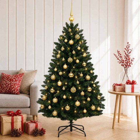 VidaXL Sztuczna choinka z bombkami, ciemnozielona 180 cm 300 LED