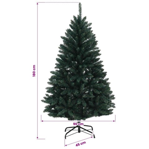 VidaXL Sztuczna choinka z bombkami, ciemnozielona 180 cm 300 LED