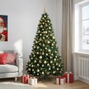 VidaXL Sztuczna choinka z bombkami, ciemnozielona 210 cm 300 LED