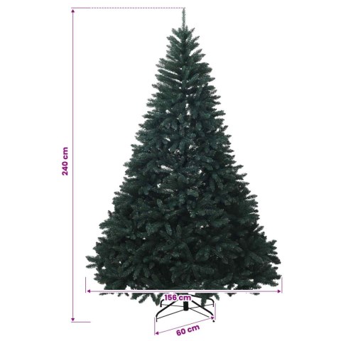 VidaXL Sztuczna choinka z bombkami, ciemnozielona 240 cm 300 LED