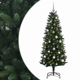 VidaXL Sztuczna choinka z zawieszkami 120 cm 150 LED Ciepła biel