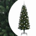 VidaXL Sztuczna choinka z zawieszkami 150 cm 150 LED Ciepła biel