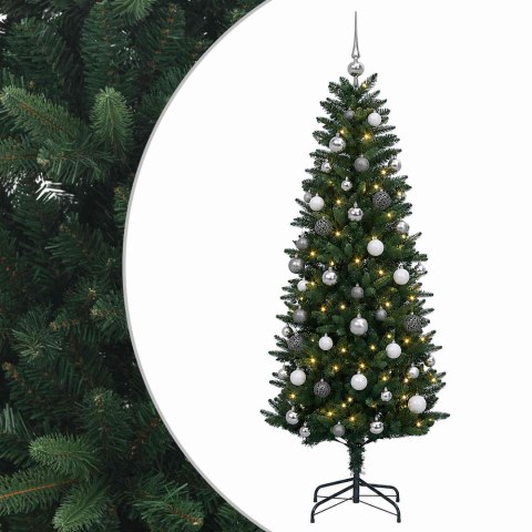 VidaXL Sztuczna choinka z zawieszkami 150 cm 150 LED Ciepła biel