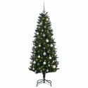 VidaXL Sztuczna choinka z zawieszkami 150 cm 150 LED Ciepła biel