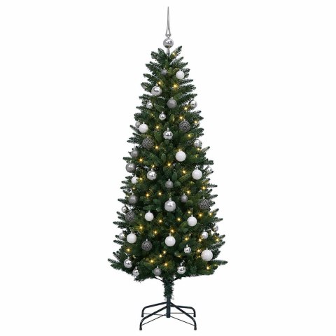 VidaXL Sztuczna choinka z zawieszkami 150 cm 150 LED Ciepła biel