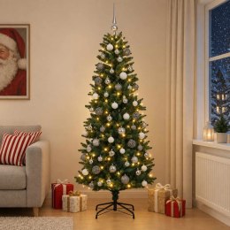 VidaXL Sztuczna choinka z zawieszkami 180 cm 300 LED Ciepła biel