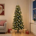 VidaXL Sztuczna choinka z zawieszkami 210 cm 300 LED Ciepła biel