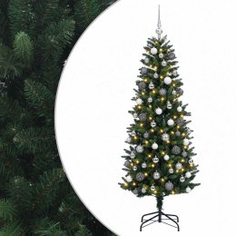 VidaXL Sztuczna choinka z zawieszkami 210 cm 300 LED Ciepła biel