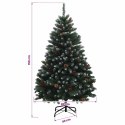VidaXL Sztuczna choinka zielona z bombkami 150 cm 150 LED Ciepła biel