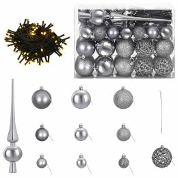 VidaXL Zestaw Bombek Choinkowych 61 szt. Szary śr. 6 cm